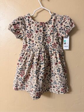 Carter's Cream Floral Puff-Sleeve Casual Dress